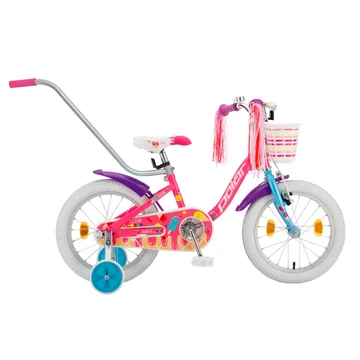 POLAR Junior 14"-os gyerekkerékpár kontrás icecream design, első kosárral