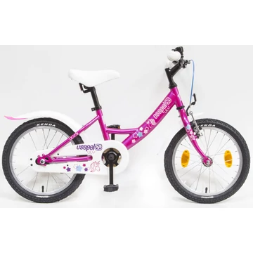 Csepel Lily 16"-os lányka gyerek kerékpár ciklámen, unikornis, kontrafékes