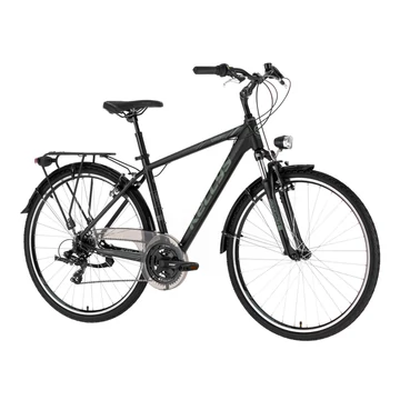 Kellys Carson 10 Black férfi trekking kerékpár 21 fokozatú Shimano TY300 váltó, V-fék, S/17"