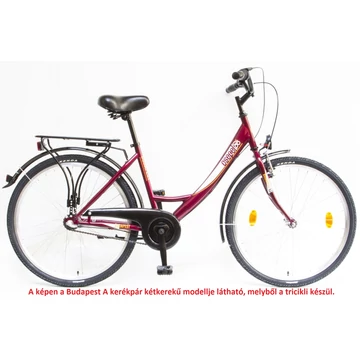 Csepel Budapest A felnőtt tricikli Shimano Nexus3 agyváltóval 26" bordó