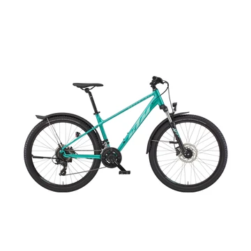 KTM Penny Lane Street 27,5"-os női MTB kerékpár 24 fokozatú Tourney váltó, hidr. tárcsafék, ocean S/37cm