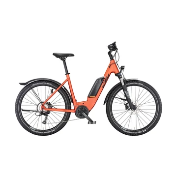 KTM Macina Aera P571 Street Ebike Bosch Performance 65Nm/500Wh rendszer női monovázas 8 fokozatú Acera váltó narancs 46cm