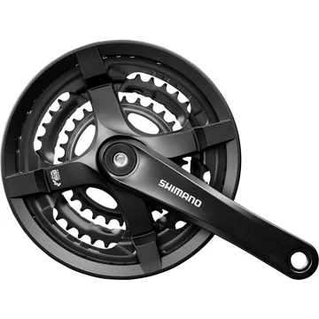 Shimano FC-TY501 MTB hajtómű 48/38/28-as fogszám, 170mm-es, láncvédős, fekete (Tourney-család)