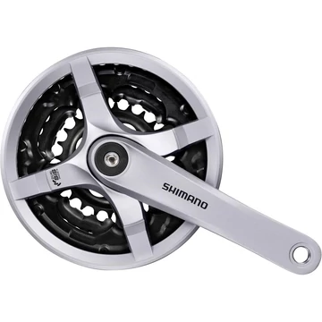 Shimano FC-TY501 MTB hajtómű 42/34/24-es fogszám, 170mm-es, láncvédős, ezüst (Tourney-család)