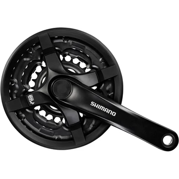 Shimano FC-TY501 MTB hajtómű 42/34/24-es fogszám, 170mm-es, láncvédős, fekete (Tourney-család), gyári dobozos