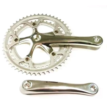Prowheel országúti hajtómű 52/42-es fogszám, 170mm-es, csavaros lánckerekek, ezüst