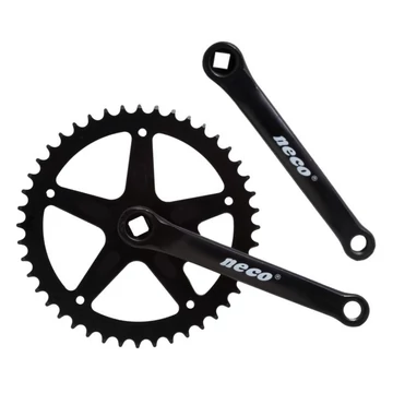 Hagyományos hajtómű négyzetkúpos acél 44-es fogszám 170mm-es karral fekete Neco