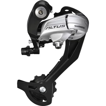 Shimano Altus RD-M370 hátsó váltó, SGS hosszú kocsis, 9 fokozatú, csavaros, ezüst