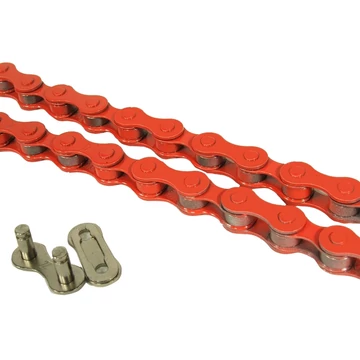 KMC Z410 lánc+patentszem 1 sebességes kerékpárhoz 1/2"x1/8", piros