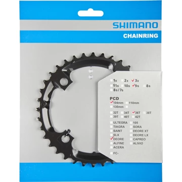 Shimano Deore FCM590 36fogú lánckerék 4 karos, 104mm lyukkör, M430, M431, M391, T3010