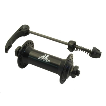 Joytech első agy 36lyukas, 9mm-es gyorszárral, V-fékes, golyós/kónuszos, fekete