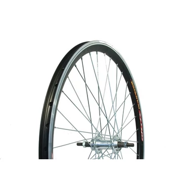 MTB hátsó kerék Warrior duplafalú aero profilú abronccsal, aluaggyal, fekete, CNC-zett fékfelülettet