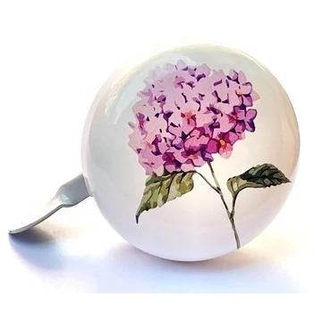 Cartoon bicikli csengő fehér Flowery, festett acél