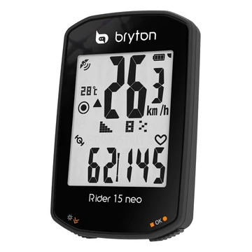 Bryton Rider 15 NEO E GPS kilométeróra, 21 funkció, fekete
