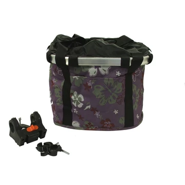 Fashion első kosár női alukeretes gyorsrögzítős 5 kg-ig terhelhető sötét lila