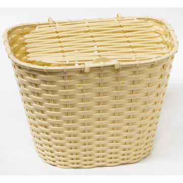 Kosár előre sűrűszövésű fonott műanyag fedeles fix krém