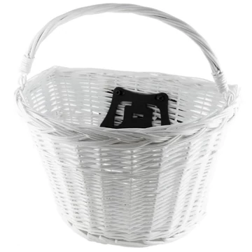 Ridepositive Natural fehér rattan kerékpáros első kosár gyorsrögzítővel
