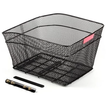 Kerékpáros hátsó kosár sűrűszövésű acél hálóból extra nagy méretű