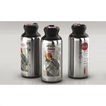 Elite Borraccia Storice Coca-Cola alu kulacs thermo 3 órás, ezüst 500ml, átm:85mm (extra méret)