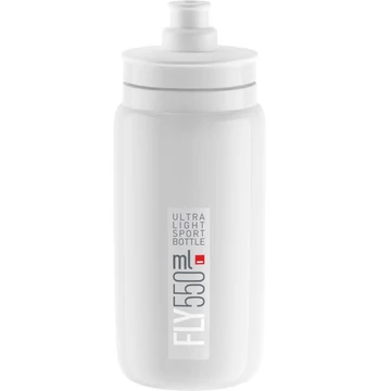 Elite Fly Fluo white/silver extrakönnyű kerékpáros sport kulacs 550ml