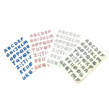 Színes betűs matrica garnitúra műgyantás 25x17cm