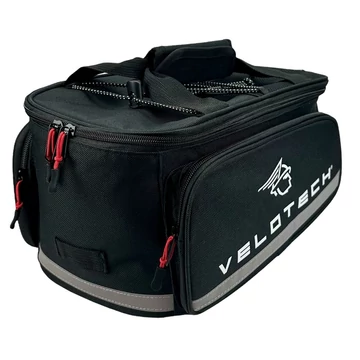 Velotech 1részes túratáska csomagtartóra 13,5 liter, tépőzáras, thermo béléssel, fekete
