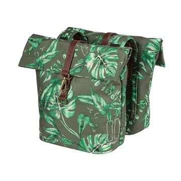 Basil Ever-Green Double Bag táska csomagtartóra 2 részes 28-32L kapacitás, fényvisszaverős, thyme zöld