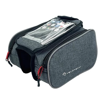 Velotech váztáska felsőcsőre 3 részes, telefontartóval, szürke