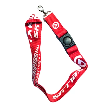 Kellys kulcstartó nyakba akasztó, piros/fehér