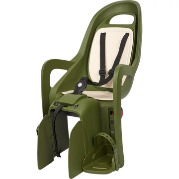 Polisport Groovy RS Plus gyerekülés hátsó vázra szerelhető dönthető, sötétzöld/krém