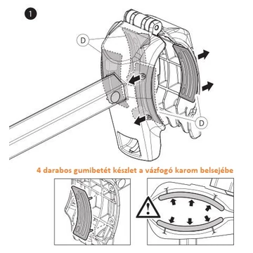 Kerékpárszállító alkatrész Menabo vázfogó karom gumibetét