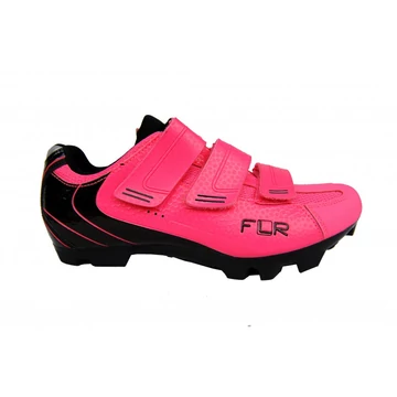 FLR Elite F-55 MTB cipő, 3 tépőzáras rögzítés, 40-es méret, fluo pink