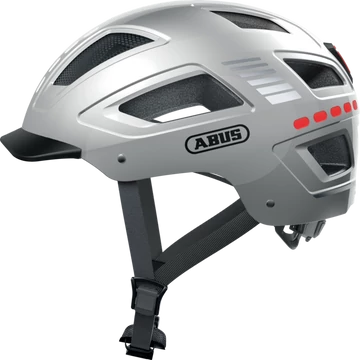 Abus Hyban 2.0 kerékpáros bukósisak LED csíkkal signal silver L-es 56-61cm