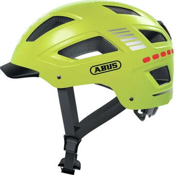 Abus Hyban 2.0 kerékpáros bukósisak LED csíkkal signal yellow M-es 52-58cm