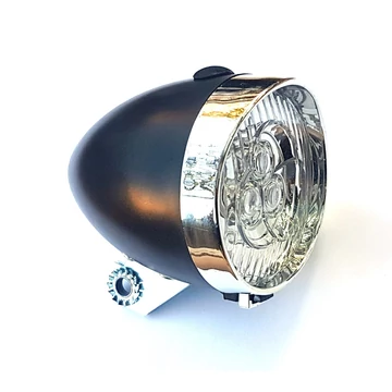 Classic elemes LED-es első kerékpár lámpa 3 LED-el króm-fekete