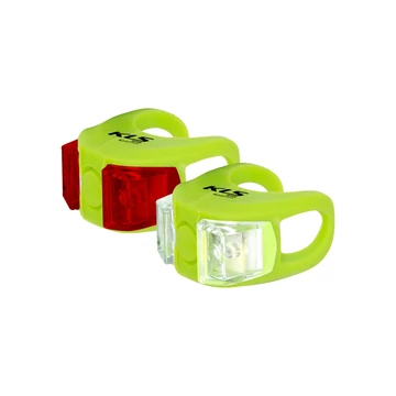 Kellys KLS Twins első+hátsó elemes villogó készlet, elemes, lime zöld szín