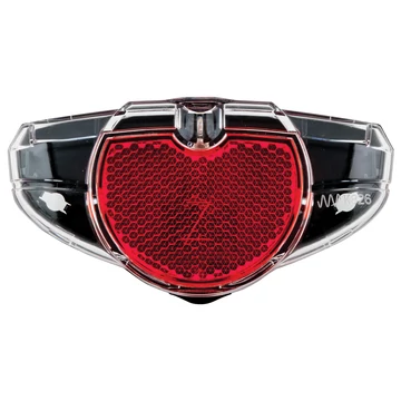 AXA Spark dinamós hátsó lámpa LED-es csomagtartóra szerelhető piros-átlátszó