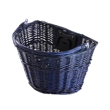 Ridepositive Natural sötétkék rattan kerékpáros első kosár gyorsrögzítővel