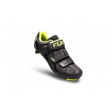FLR Pro Road F-15 országúti cipő, csatos, fekete/neon, 39-es méret
