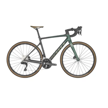 Scott Addict 20 országúti kerékpár karbon váz és villa 24 fokozatú Shimano 105 Di2 váltó, fekete/zöld M/54cm