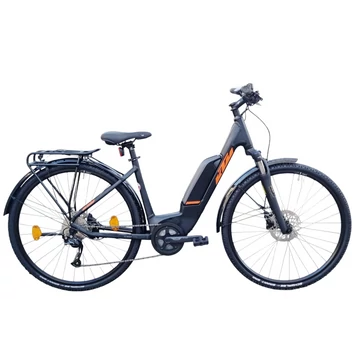 KTM Macina Tour A410 elektromos kerékpár Bosch Active Line 9 fokozatú Altus váltó matt fekete 46cm