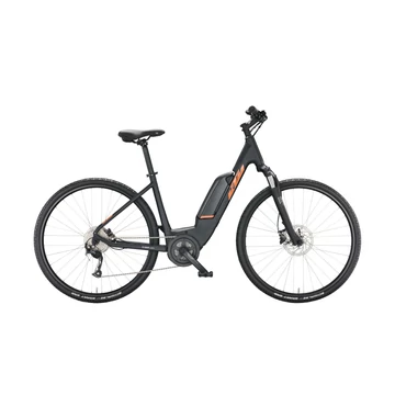 KTM Macina Cross A410 elektromos kerékpár Bosch Active Line, 9 fokozatú Altus váltó, monováz, matt fekete 46cm