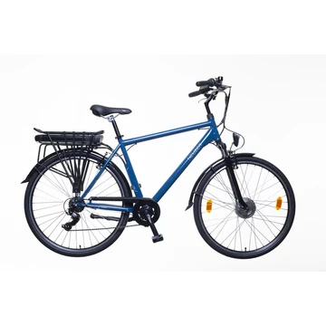 Neuzer Lido férfi trekking Ebike/Pedelec 7 fokozatú váltó, acél váz + teleszkóp, MXUS motor, 13 Ah Li-ion akku, kék, 21"
