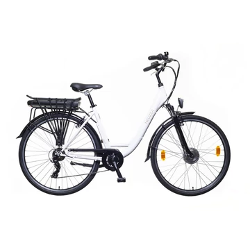 Ebike Neuzer Lido e-Trek női fehér acél váz + teleszkóp 28" 36V/250W 13 Ah Li-ion akku