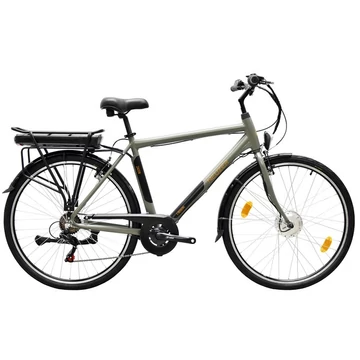 Neuzer Zagon E-Trek  férfi trekking Ebike/pedelec 28"-as kerék, 6 fokozatú váltó, 36V/250W motor, zöldes szürke 19"