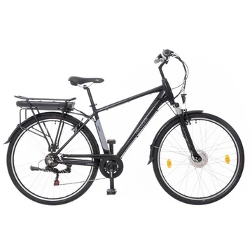Neuzer Zagon E-Trek  férfi trekking Ebike/pedelec 28"-as kerék, 6 fokozatú váltó, 36V/250W motor, mattfekete-szürke 21"