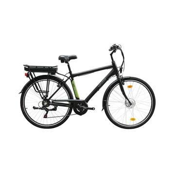 Neuzer E-Trek ebike/pedelec aluvázas férfi 6seb, 28"-as kerék, 36V/250W motor, 11Ah Li-ion akku, fekete/zöld, 21"