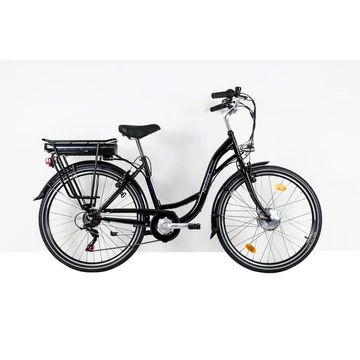 Neuzer Genova pedelec női 6 sebességes, 26"-os kerék, 36V/240W motor, 11aH akku, fekete/fehér 17"