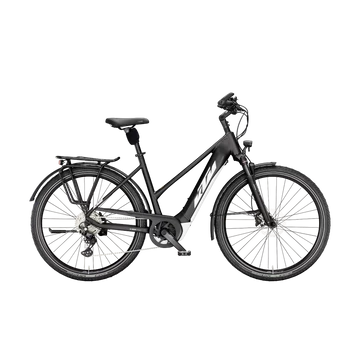 KTM Macina Tour CX625 LTD64 ebike 51 cm-es női vázzal Bosch CX 85Nm motorral és 625Wh akkuval 10 fokozatú Deore váltó matt fekete