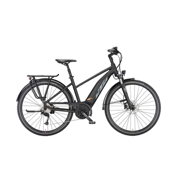 KTM Macina Fun A510 női elektromos kerékpár Bosch Active Plus 50Nm/500Wh, 9 fok. Alivio váltó, komfort váz, mattfekete 46cm